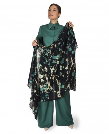 Палантин Женский W40-FLEUR.SAUVAGE/NOIR